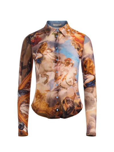 ALICE+OLIVIA JADE MESH BUTTON DOWN 26390