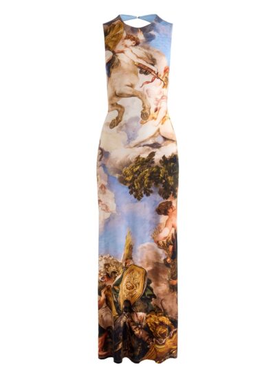 ALICE+OLIVIA DELORA OPEN BACK MAXI DRESS 26387