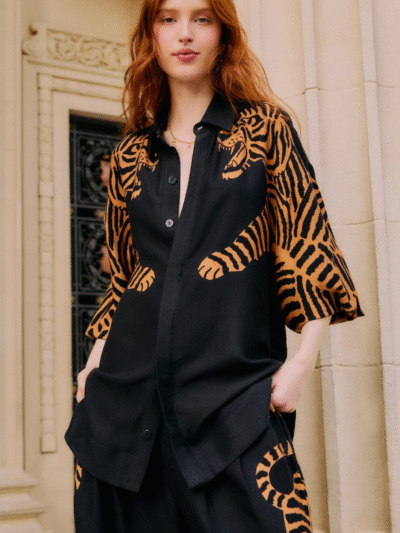 FARM RIO black tiger long sleeve shirt