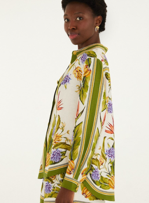 FARM RIO sand tropical scarf lenzing ecovero euroflax shirt - Image 3