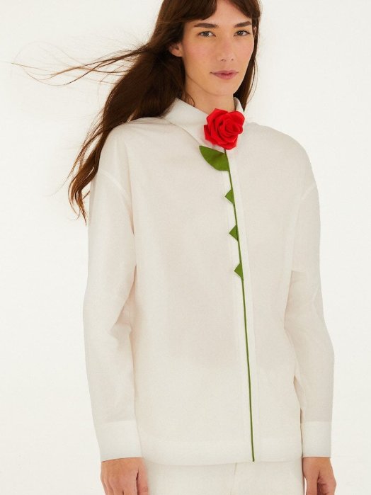 FARM RIO off-white rosy shirt