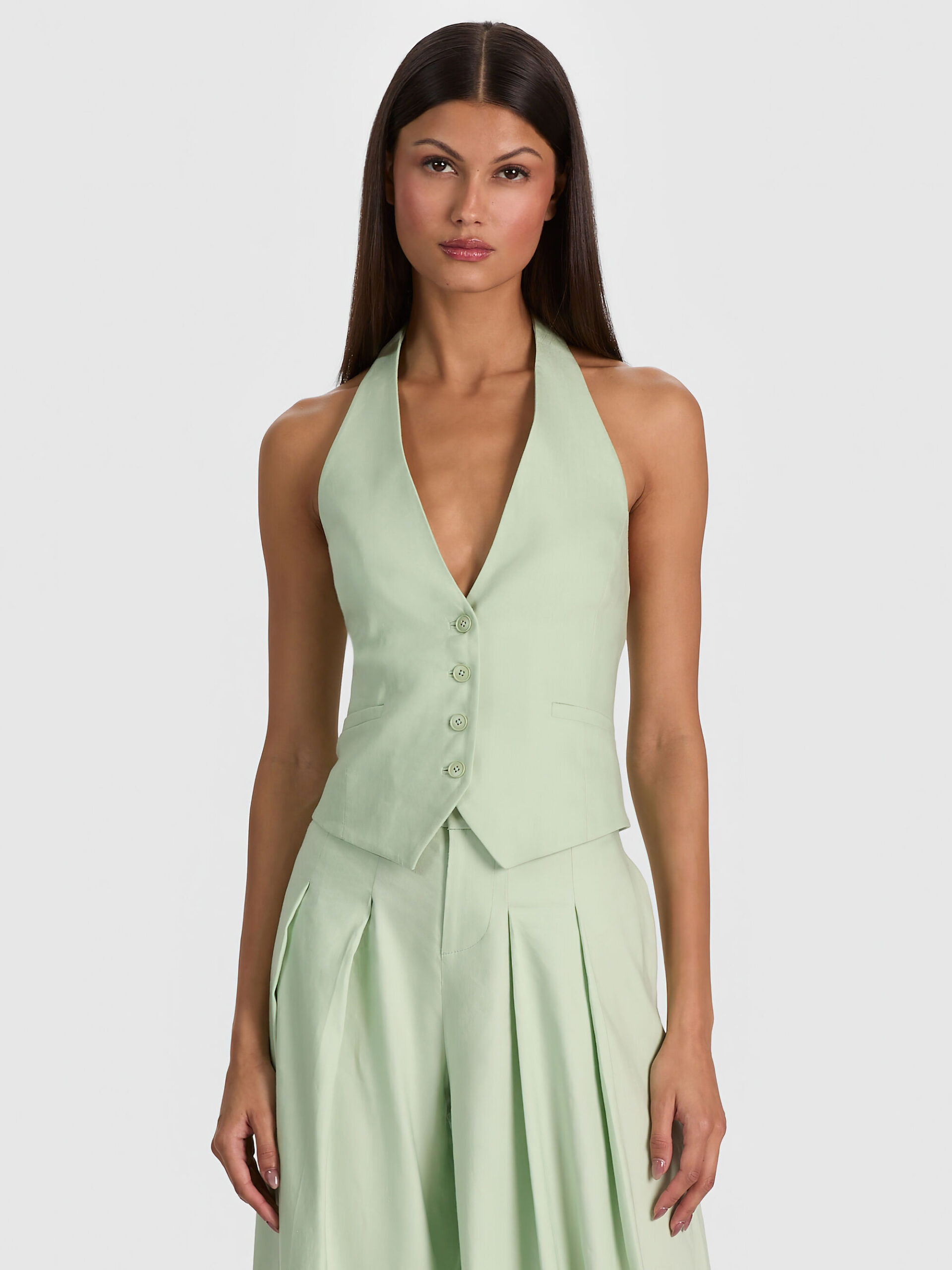 ALICE&OLIVIA ERICA LINEN VEST 27145 - Image 4