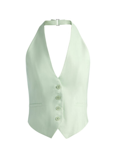 ALICE&OLIVIA ERICA LINEN VEST 27145