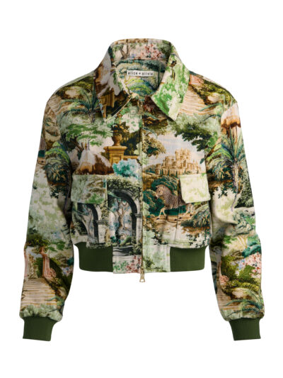 ALICE & OLIVIA WILLARD DENIM AVIATOR JACKET 27141